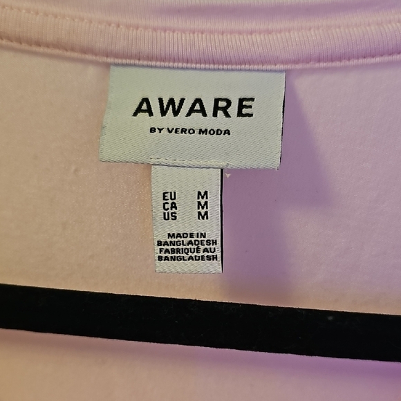 Aware By Vero Moda Pink Cap Sleeve Tee Size M - Picture 2 of 6